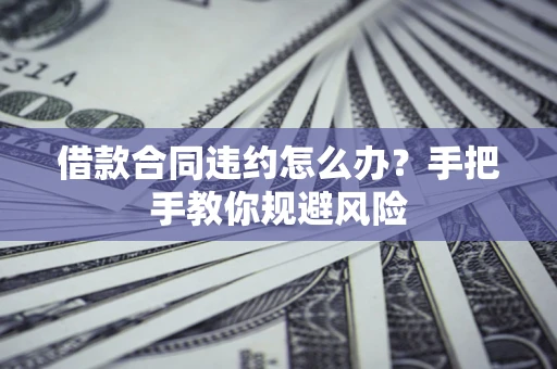 武汉借款合同违约怎么办？手把手教你规避风险