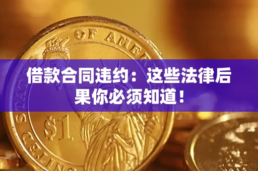 武汉借款合同违约：这些法律后果你必须知道！