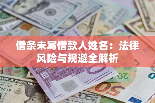 武汉借条未写借款人姓名：法律风险与规避全解析